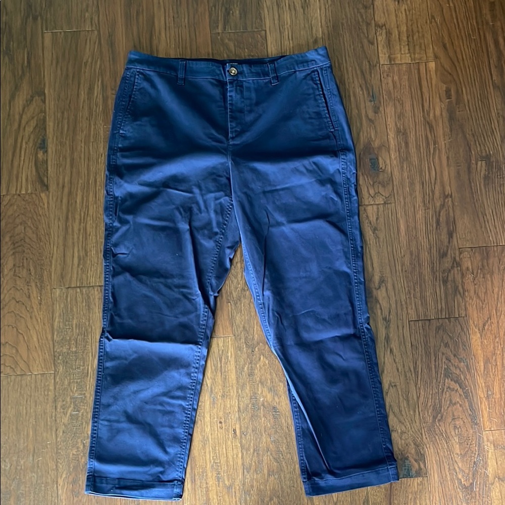 J. Crew Women’s Deep Blue Highrise Girlfriend Chinos